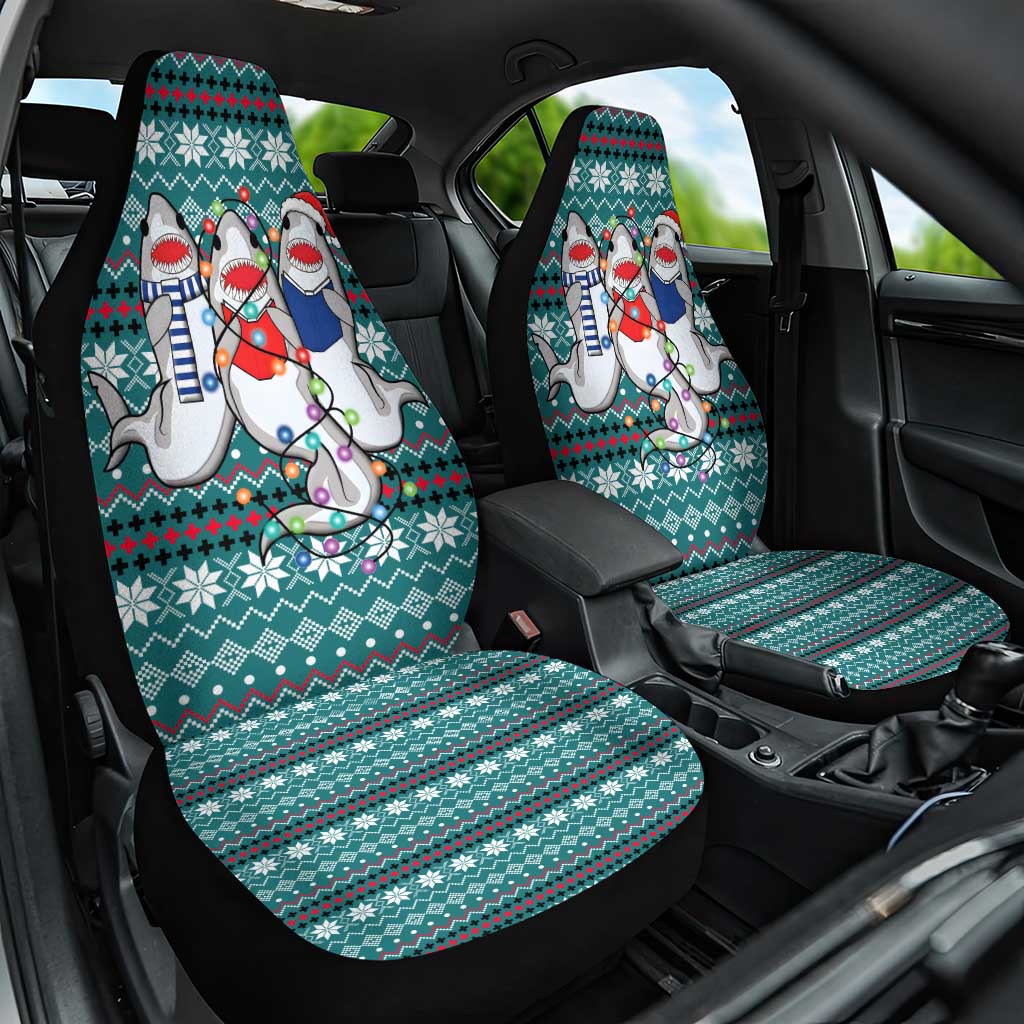 Funny Shark Christmas Car Seat Cover Xmas Holiday Patterns - Wonder Print Shop
