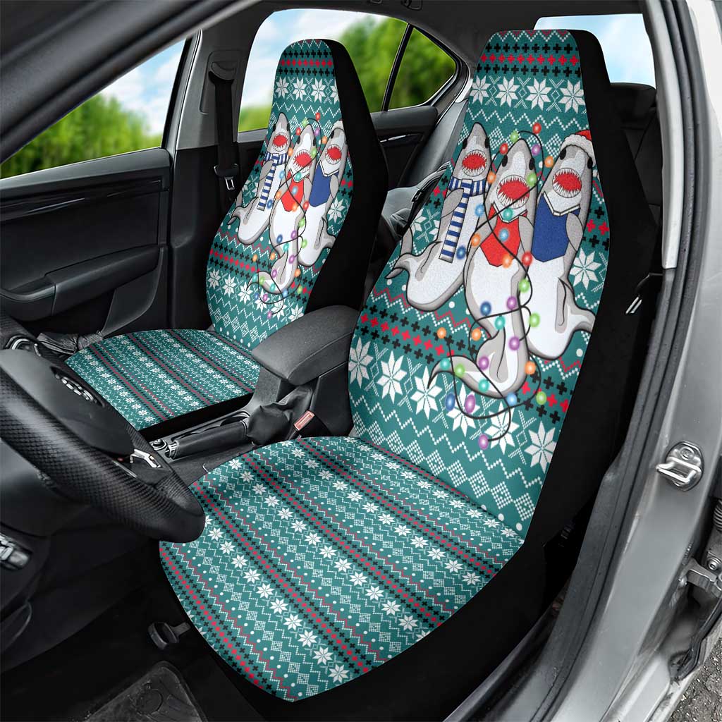 Funny Shark Christmas Car Seat Cover Xmas Holiday Patterns - Wonder Print Shop
