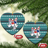 Funny Shark Christmas Ceramic Ornament Xmas Holiday Patterns - Wonder Print Shop