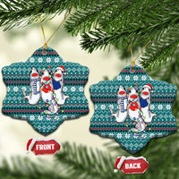 Funny Shark Christmas Ceramic Ornament Xmas Holiday Patterns - Wonder Print Shop