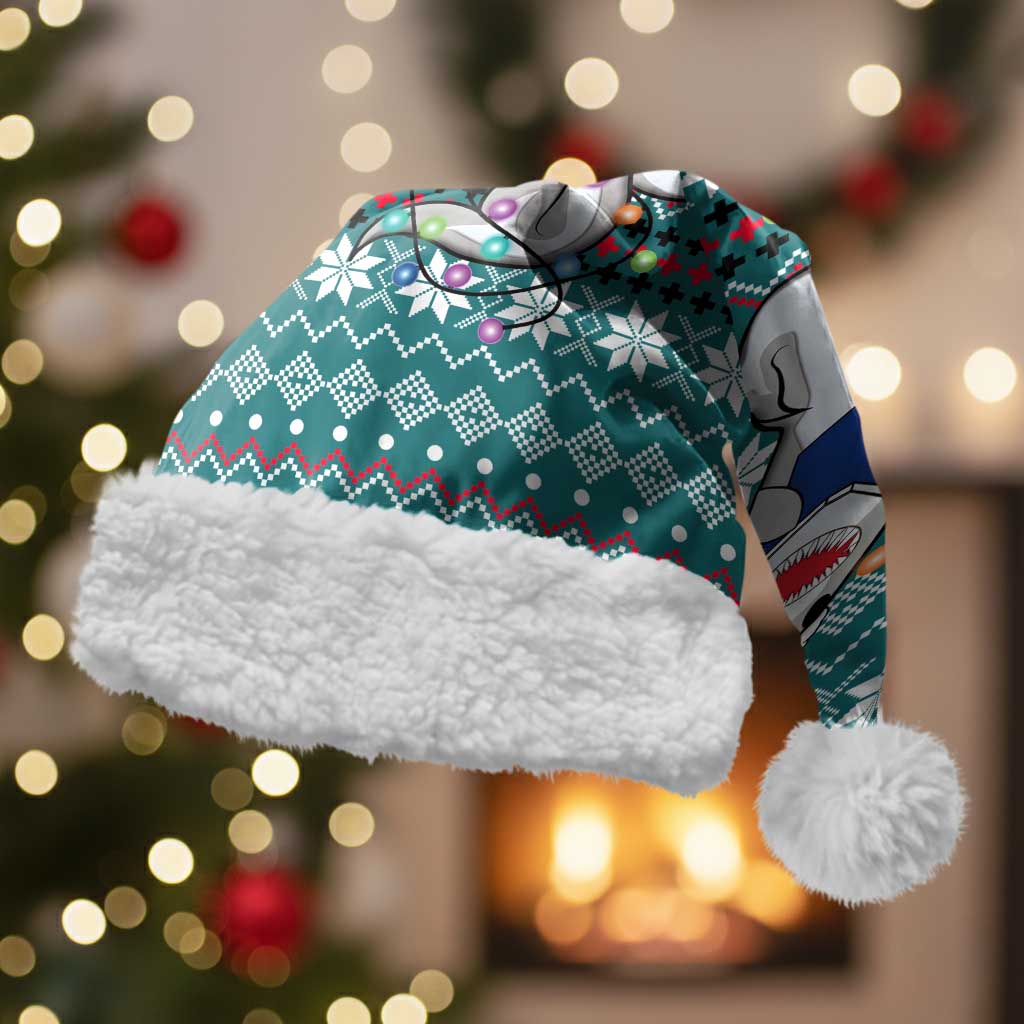 Funny Shark Christmas Santa Hat Xmas Holiday Patterns - Wonder Print Shop