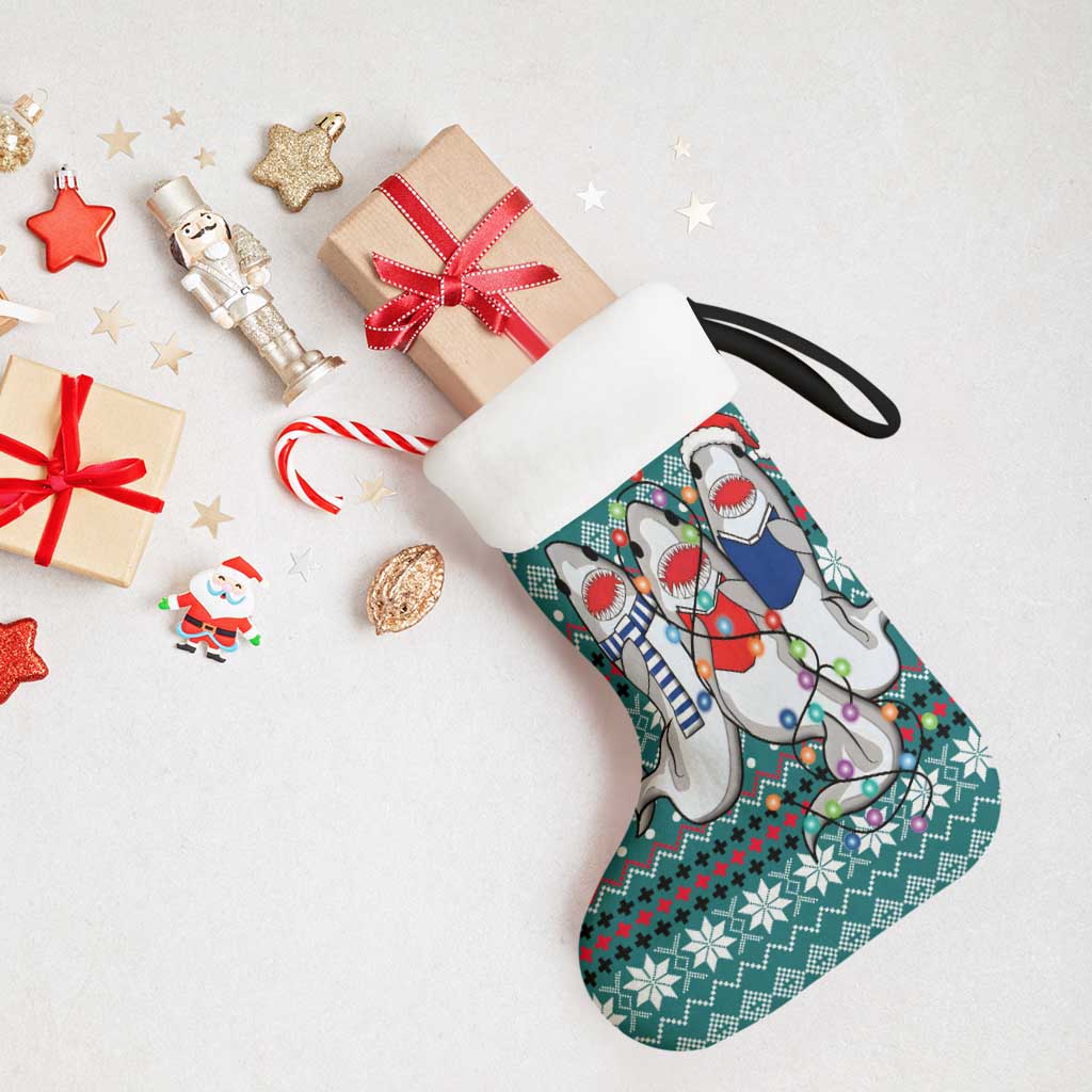 Funny Shark Christmas Stocking Xmas Holiday Patterns - Wonder Print Shop