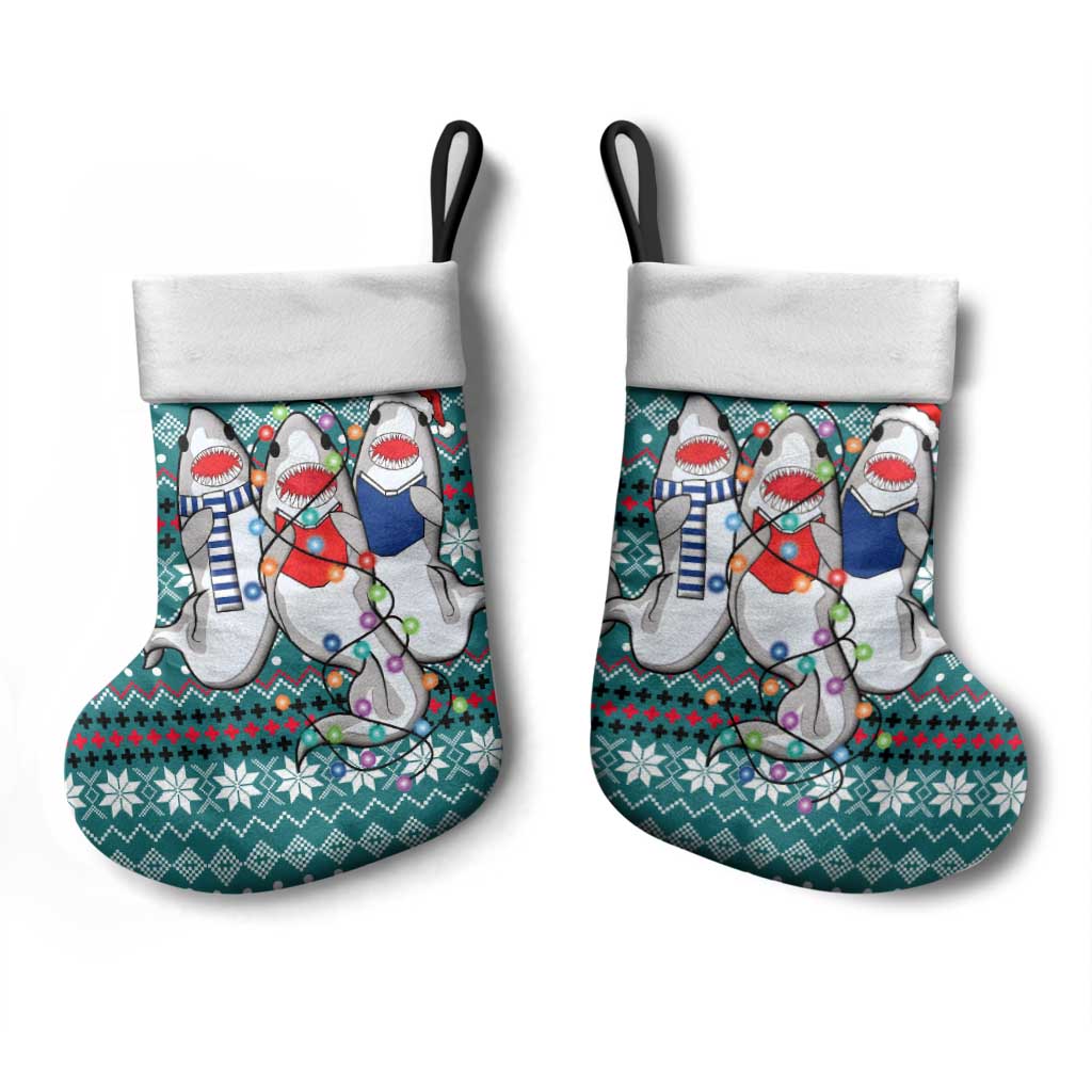Funny Shark Christmas Stocking Xmas Holiday Patterns - Wonder Print Shop