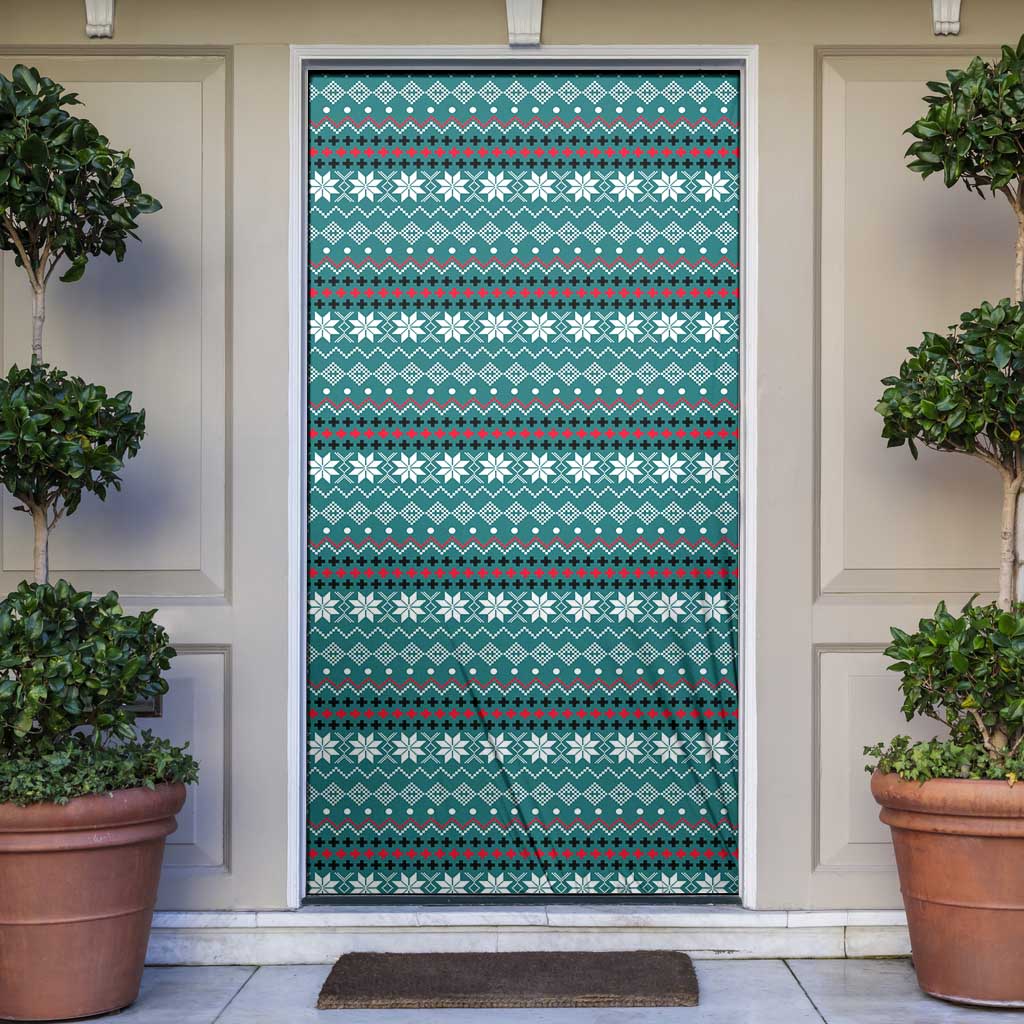 Funny Shark Christmas Door Cover Xmas Holiday Patterns - Wonder Print Shop