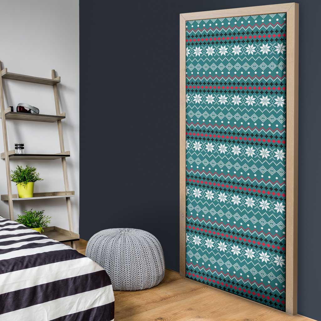 Funny Shark Christmas Door Cover Xmas Holiday Patterns - Wonder Print Shop