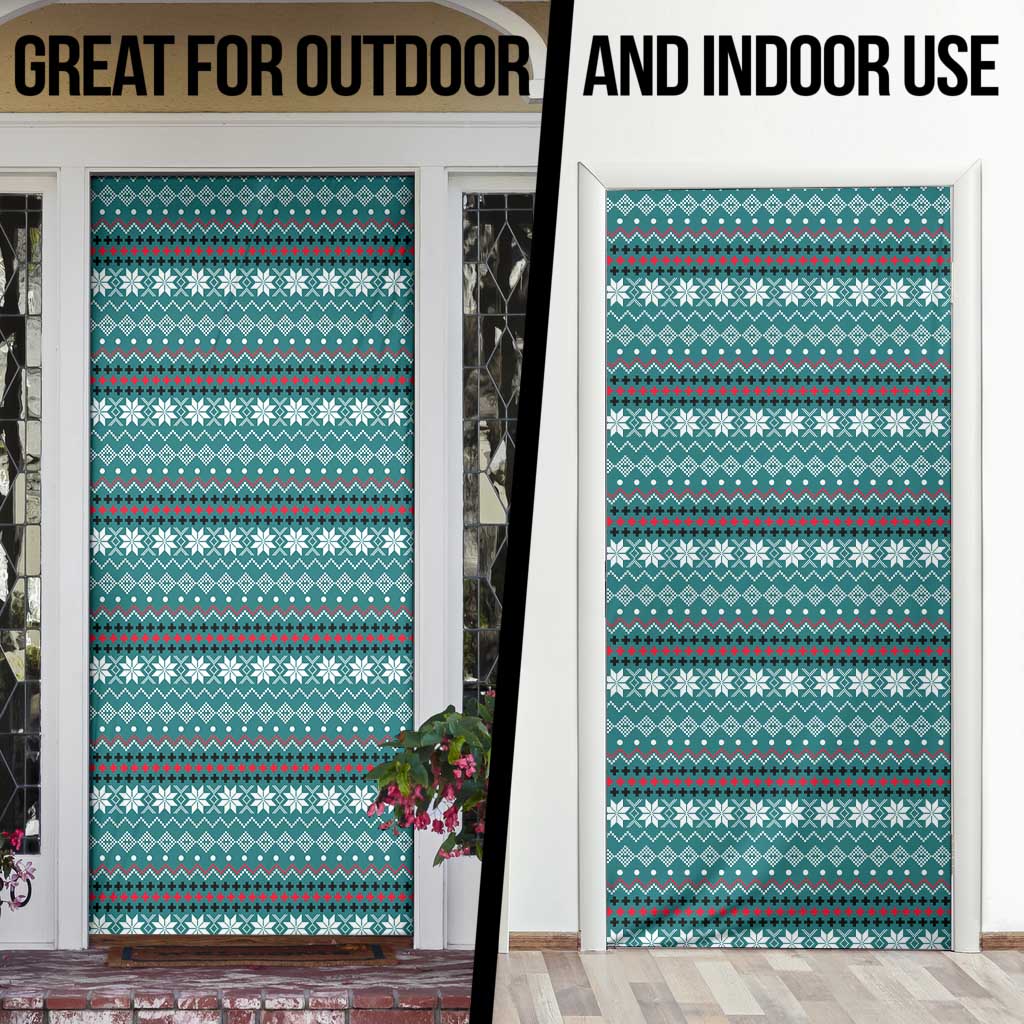 Funny Shark Christmas Door Cover Xmas Holiday Patterns - Wonder Print Shop