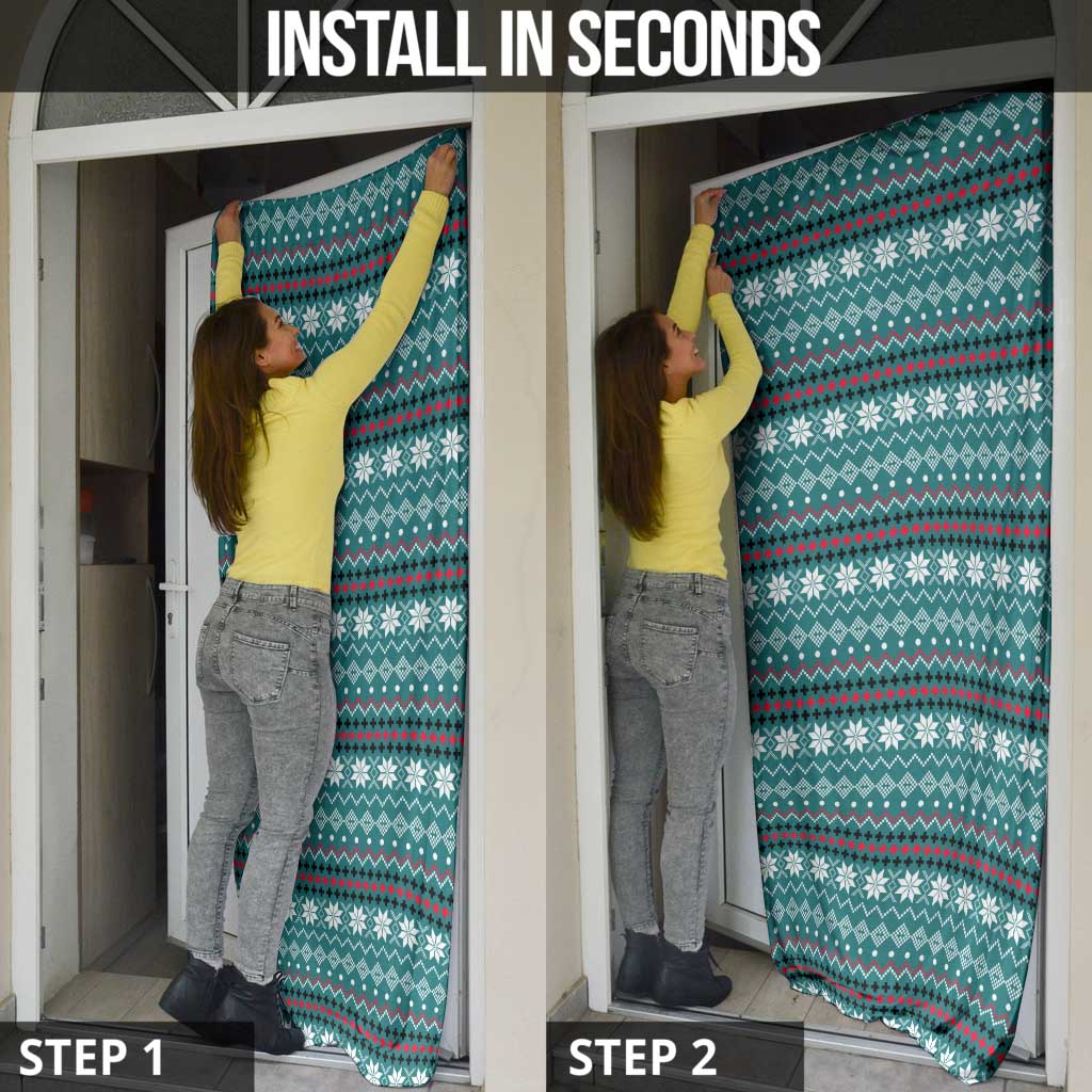 Funny Shark Christmas Door Cover Xmas Holiday Patterns - Wonder Print Shop