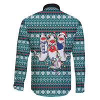 Funny Shark Christmas Family Matching Long Sleeve Bodycon Dress and Hawaiian Shirt Xmas Holiday Patterns - Wonder Print Shop
