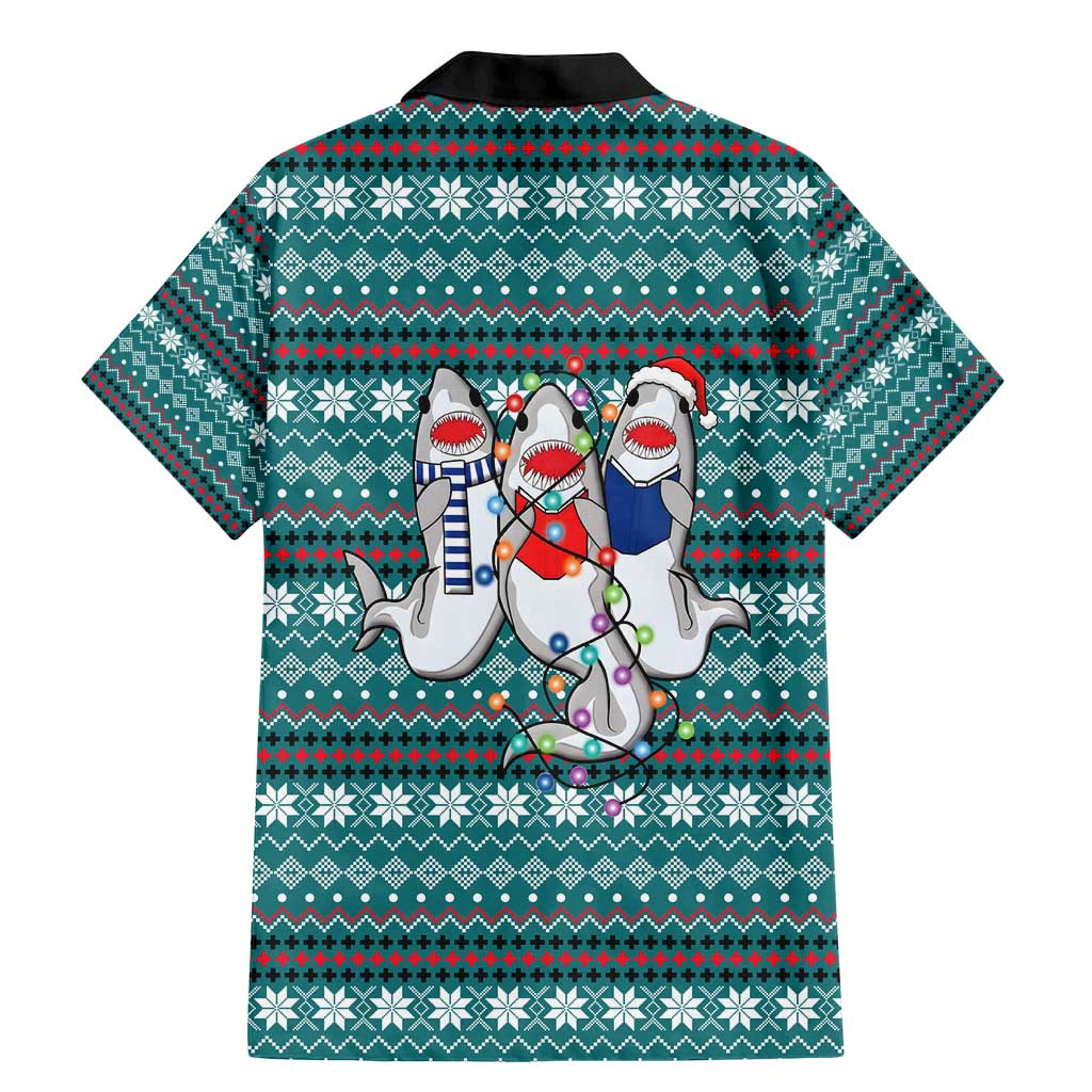 Funny Shark Christmas Family Matching Mermaid Dress and Hawaiian Shirt Xmas Holiday Patterns - Wonder Print Shop