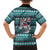 Funny Shark Christmas Family Matching Off The Shoulder Long Sleeve Dress and Hawaiian Shirt Xmas Holiday Patterns - Wonder Print Shop