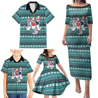 Funny Shark Christmas Family Matching Puletasi and Hawaiian Shirt Xmas Holiday Patterns - Wonder Print Shop