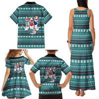 Funny Shark Christmas Family Matching Tank Maxi Dress and Hawaiian Shirt Xmas Holiday Patterns - Wonder Print Shop