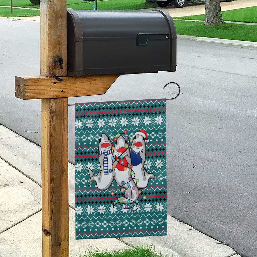 Funny Shark Christmas Garden Flag Xmas Holiday Patterns - Wonder Print Shop