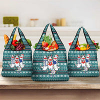 Funny Shark Christmas Grocery Bag Xmas Holiday Patterns - Wonder Print Shop