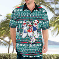 Funny Shark Christmas Hawaiian Shirt Xmas Holiday Patterns - Wonder Print Shop