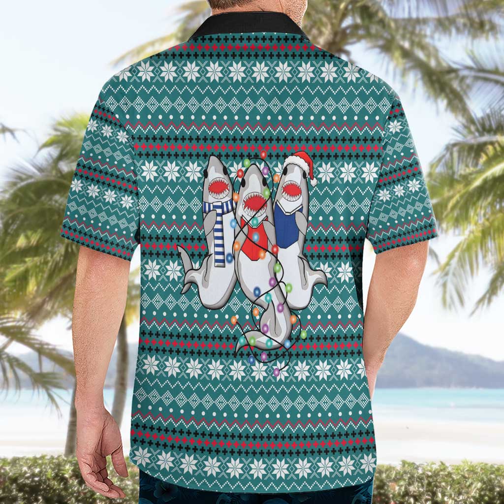 Funny Shark Christmas Hawaiian Shirt Xmas Holiday Patterns - Wonder Print Shop