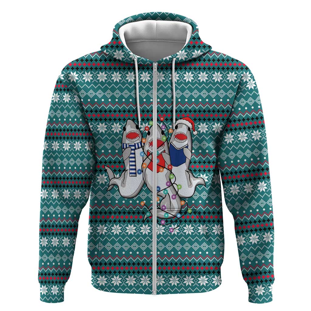 Funny Shark Christmas Hoodie Xmas Holiday Patterns - Wonder Print Shop