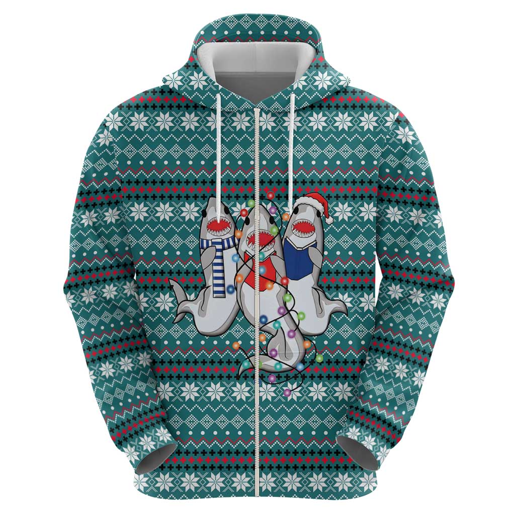 Funny Shark Christmas Hoodie Xmas Holiday Patterns - Wonder Print Shop