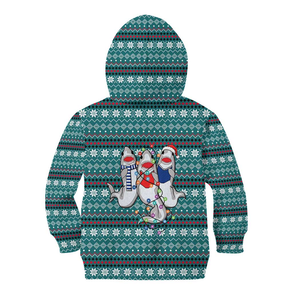 Funny Shark Christmas Kid Hoodie Xmas Holiday Patterns - Wonder Print Shop