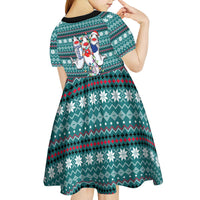 Funny Shark Christmas Kid Short Sleeve Dress Xmas Holiday Patterns - Wonder Print Shop