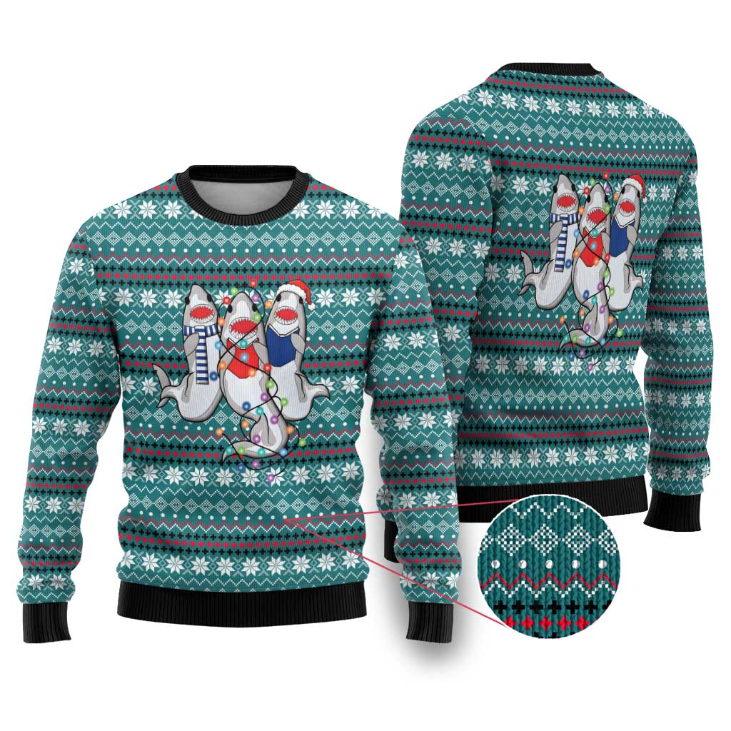 Funny Shark Christmas Ugly Christmas Sweater Xmas Holiday Patterns - Wonder Print Shop