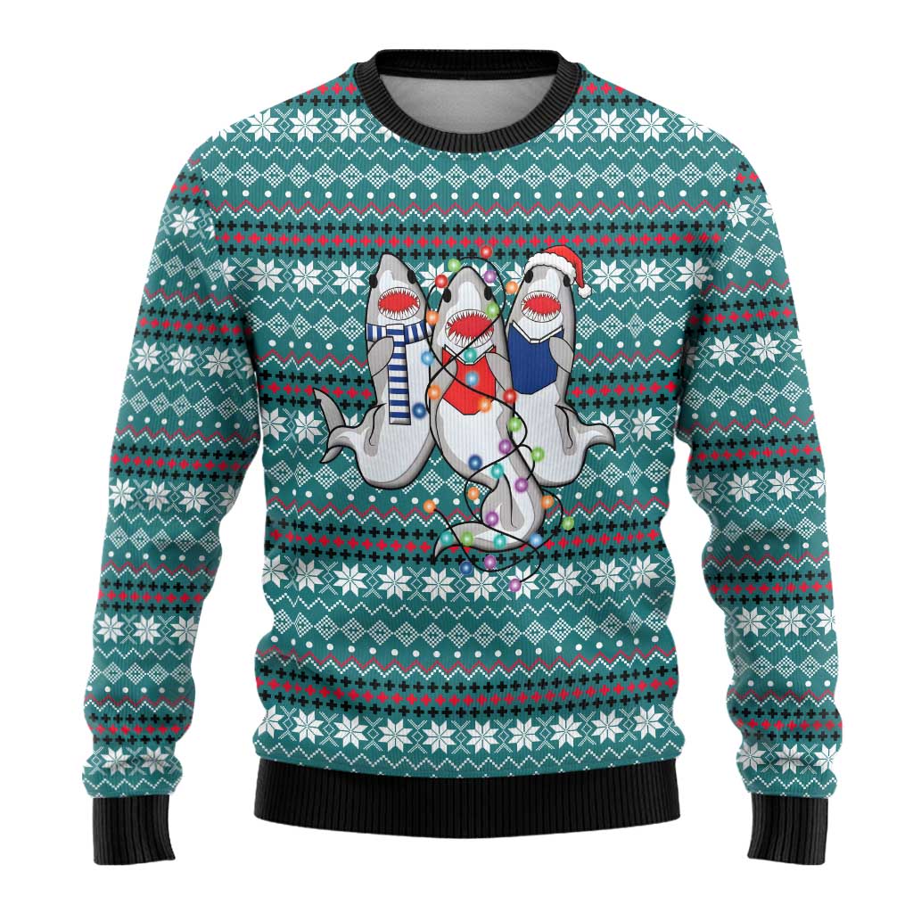 Funny Shark Christmas Ugly Christmas Sweater Xmas Holiday Patterns - Wonder Print Shop