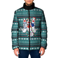 Funny Shark Christmas Padded Jacket Xmas Holiday Patterns - Wonder Print Shop