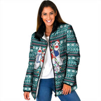 Funny Shark Christmas Padded Jacket Xmas Holiday Patterns - Wonder Print Shop