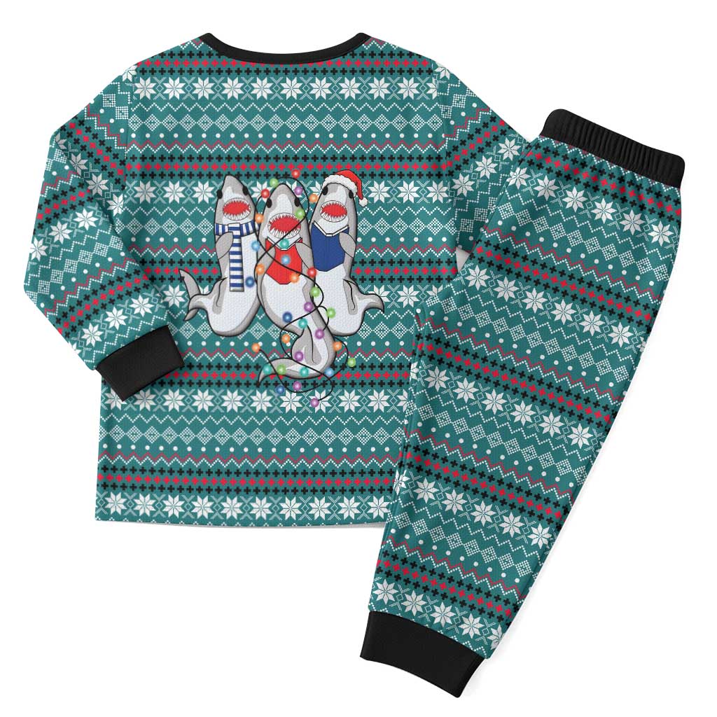 Funny Shark Christmas Pajama Set Xmas Holiday Patterns - Wonder Print Shop