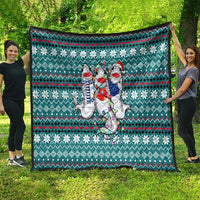 Funny Shark Christmas Quilt Xmas Holiday Patterns - Wonder Print Shop