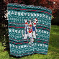 Funny Shark Christmas Quilt Xmas Holiday Patterns - Wonder Print Shop