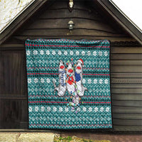 Funny Shark Christmas Quilt Xmas Holiday Patterns - Wonder Print Shop