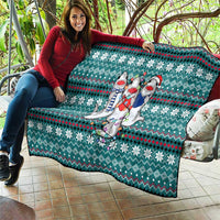 Funny Shark Christmas Quilt Xmas Holiday Patterns - Wonder Print Shop