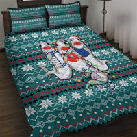 Funny Shark Christmas Quilt Bed Set Xmas Holiday Patterns - Wonder Print Shop