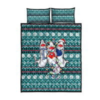Funny Shark Christmas Quilt Bed Set Xmas Holiday Patterns - Wonder Print Shop