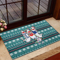 Funny Shark Christmas Rubber Doormat Xmas Holiday Patterns - Wonder Print Shop