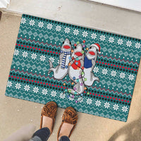 Funny Shark Christmas Rubber Doormat Xmas Holiday Patterns - Wonder Print Shop
