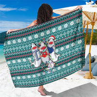 Funny Shark Christmas Sarong Xmas Holiday Patterns - Wonder Print Shop