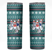 Funny Shark Christmas Skinny Tumbler Xmas Holiday Patterns - Wonder Print Shop