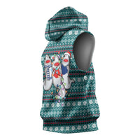 Funny Shark Christmas Sleeveless Hoodie Xmas Holiday Patterns - Wonder Print Shop