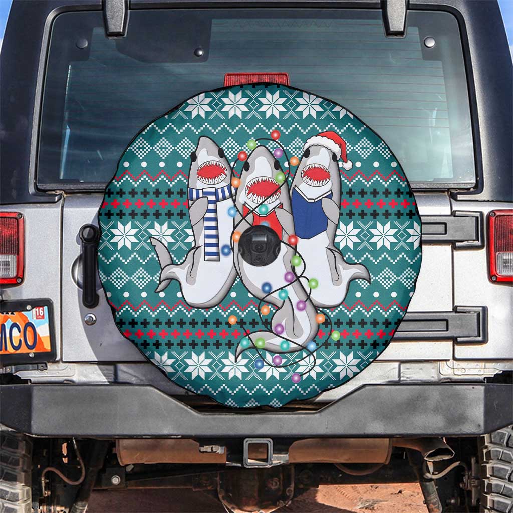 Funny Shark Christmas Spare Tire Cover Xmas Holiday Patterns - Wonder Print Shop