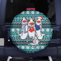 Funny Shark Christmas Spare Tire Cover Xmas Holiday Patterns - Wonder Print Shop