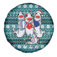 Funny Shark Christmas Spare Tire Cover Xmas Holiday Patterns - Wonder Print Shop