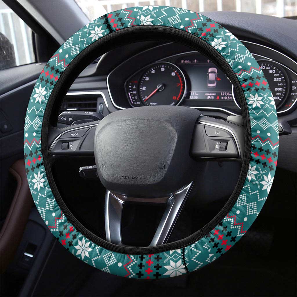 Funny Shark Christmas Steering Wheel Cover Xmas Holiday Patterns - Wonder Print Shop