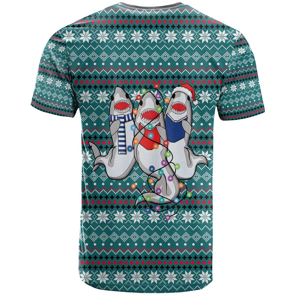 Funny Shark Christmas T Shirt Xmas Holiday Patterns - Wonder Print Shop