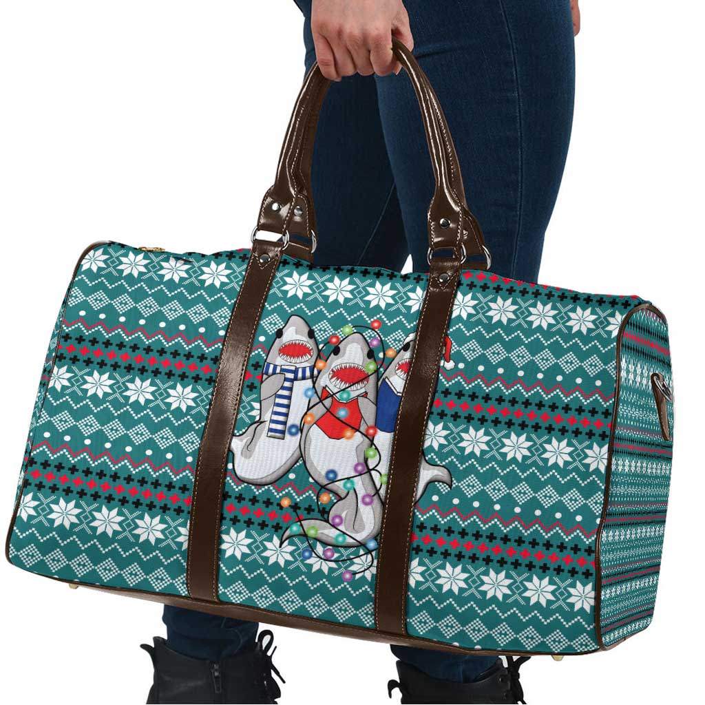Funny Shark Christmas Travel Bag Xmas Holiday Patterns - Wonder Print Shop