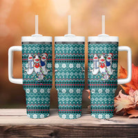 Funny Shark Christmas Tumbler With Handle Xmas Holiday Patterns - Wonder Print Shop