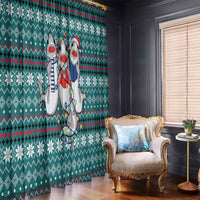 Funny Shark Christmas Window Curtain Xmas Holiday Patterns - Wonder Print Shop