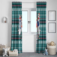 Funny Shark Christmas Window Curtain Xmas Holiday Patterns - Wonder Print Shop