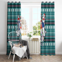 Funny Shark Christmas Window Curtain Xmas Holiday Patterns - Wonder Print Shop